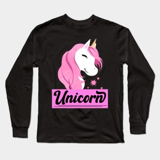 Pink Unicorn Long Sleeve T-Shirt